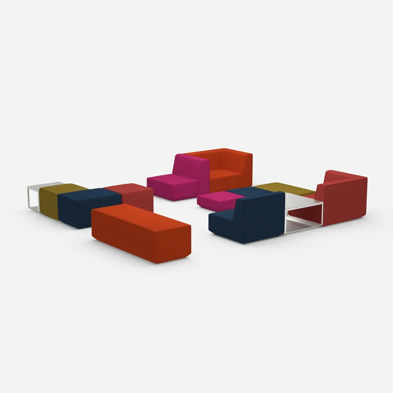 Bunte Sitzbank