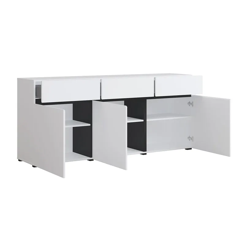 Buffet 3 portes 3 tiroirs Lilia Blanc
