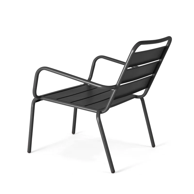 Lot de 2 fauteuils bas de jardin Oviala en metal
