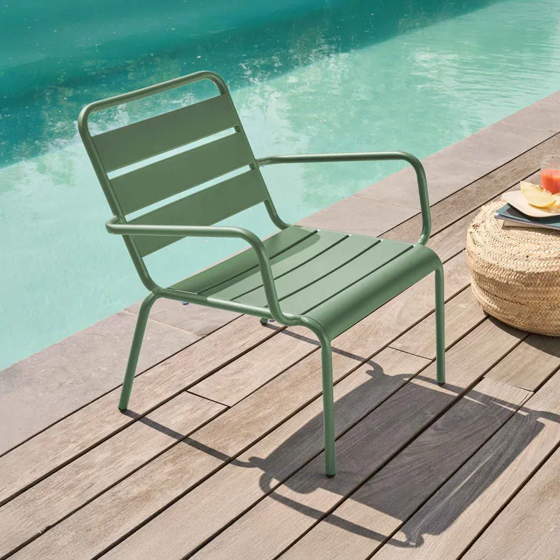 Lot de 2 fauteuils bas de jardin Oviala en metal