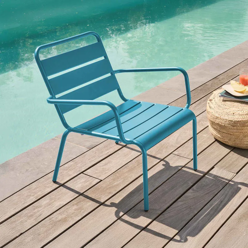 Lot de 2 fauteuils bas de jardin Oviala en metal