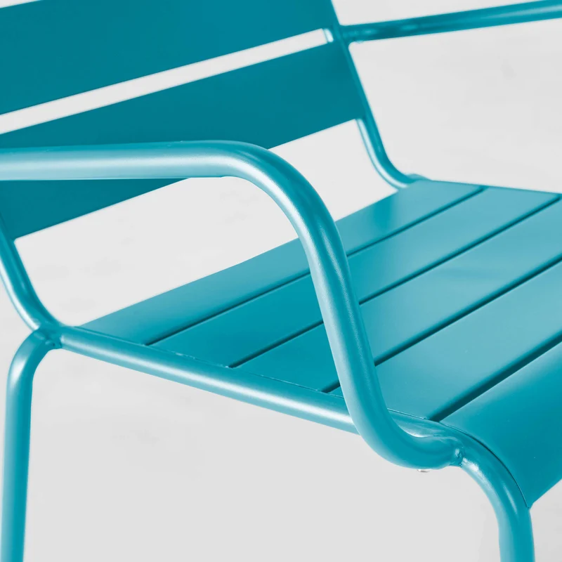 Lot de 2 fauteuils bas de jardin Oviala en metal