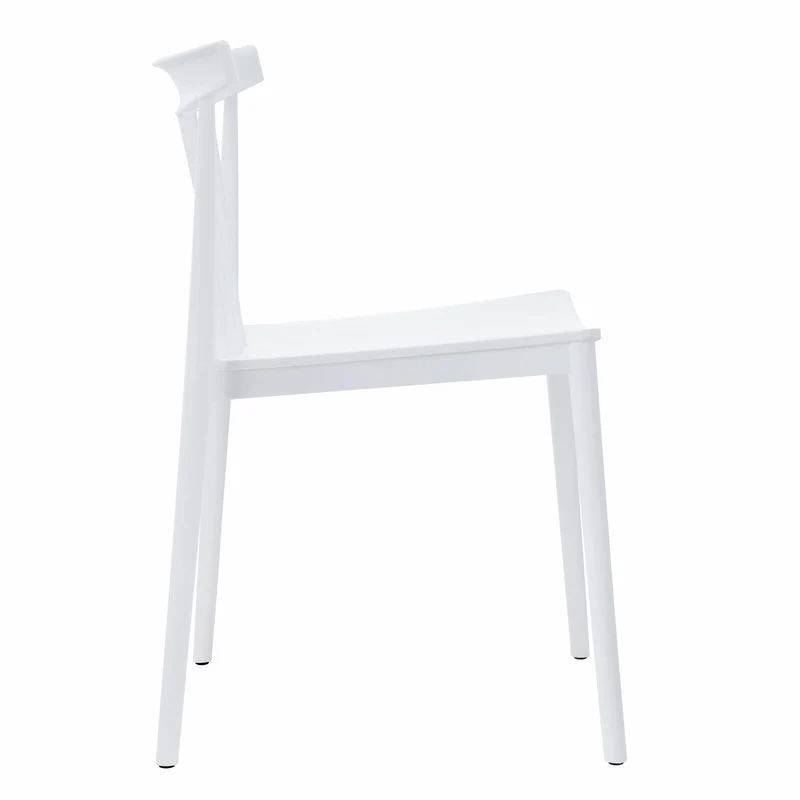 Lot de 4 chaises de jardin en plastique Oviala LISBOA Blanc