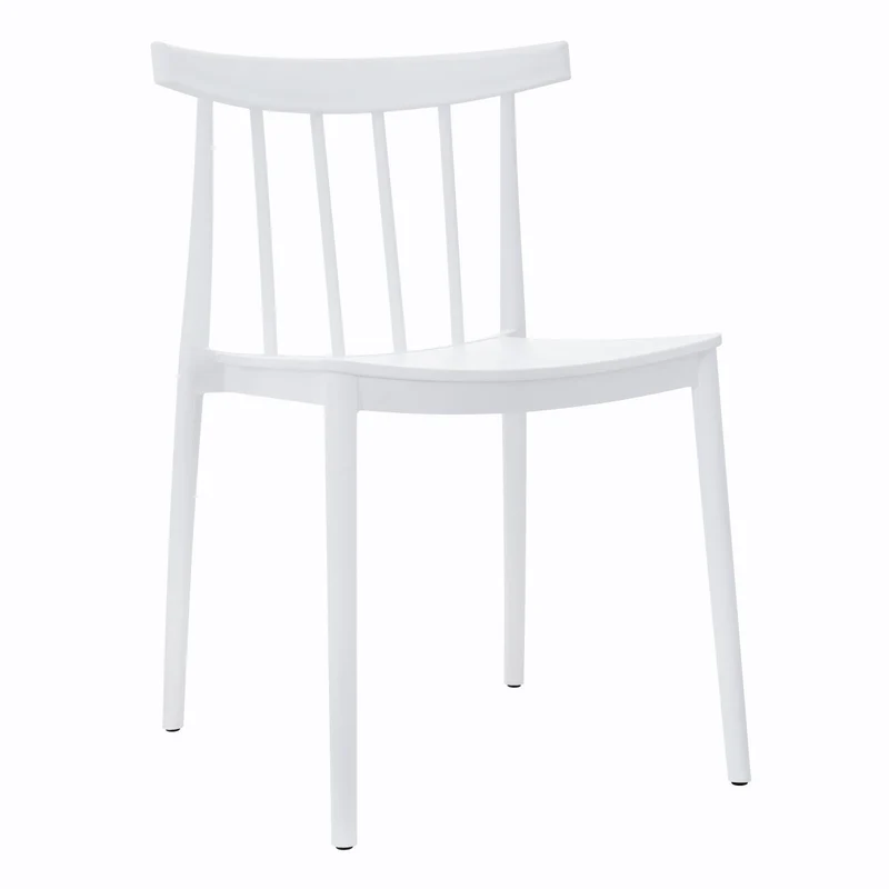 Lot de 4 chaises de jardin en plastique Oviala LISBOA Blanc