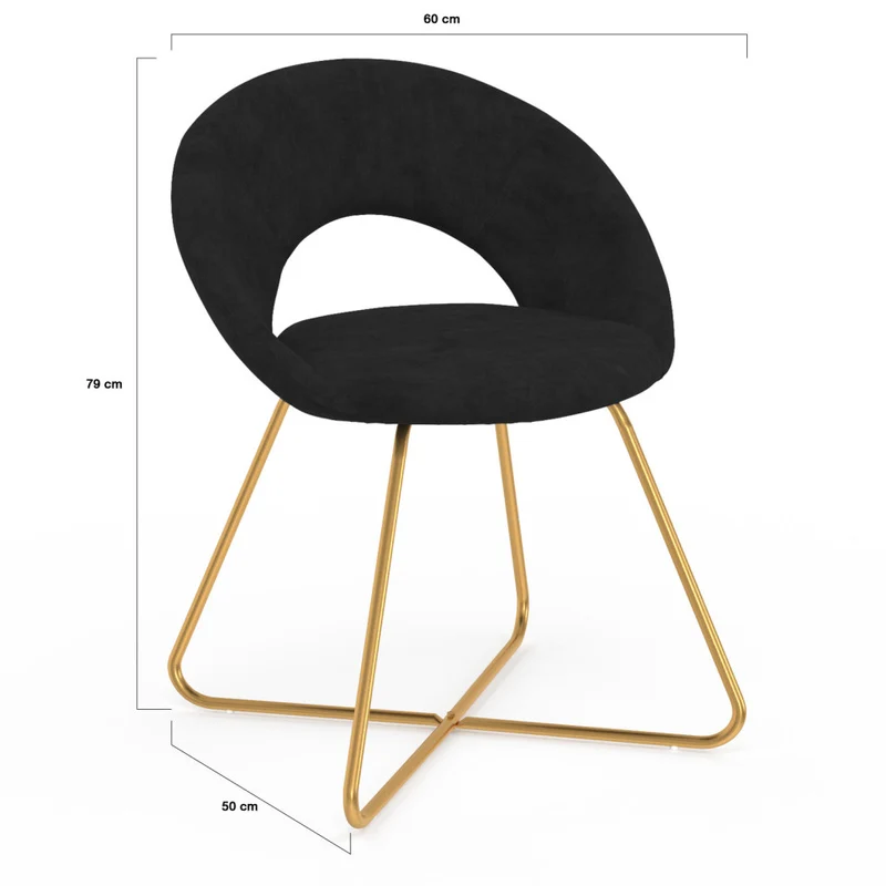 Lot de 2 Chaises Malone en velours Noir