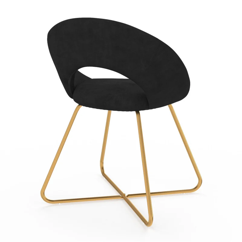 Lot de 2 Chaises Malone en velours Noir