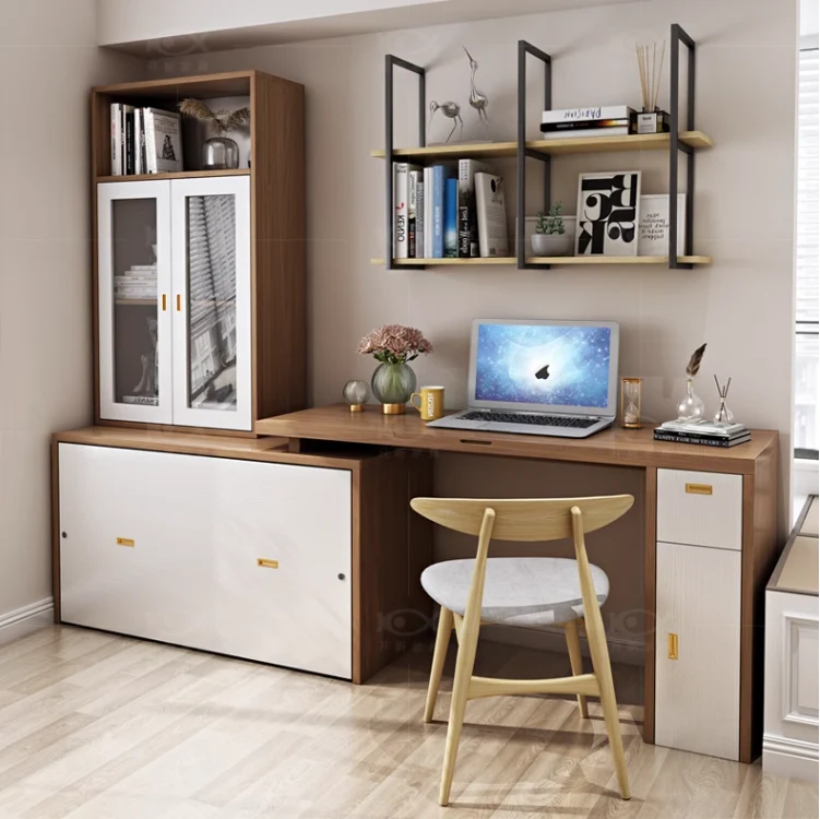 Lit armoire escamotable avec bureau multifonction