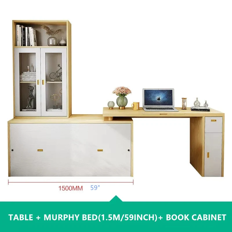 Lit armoire escamotable avec bureau multifonction