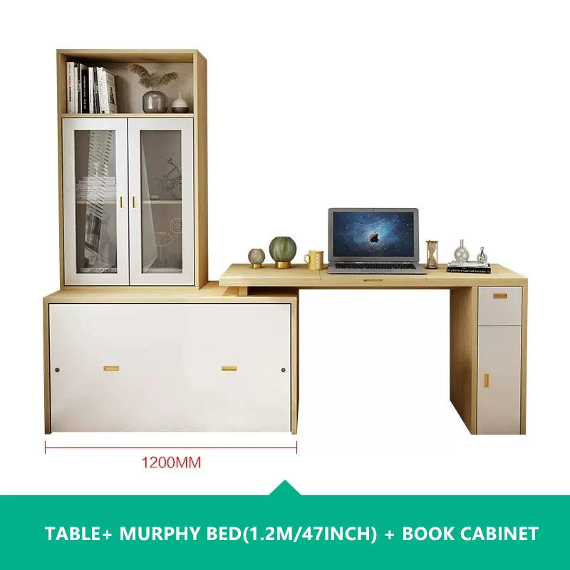 Lit armoire escamotable avec bureau multifonction