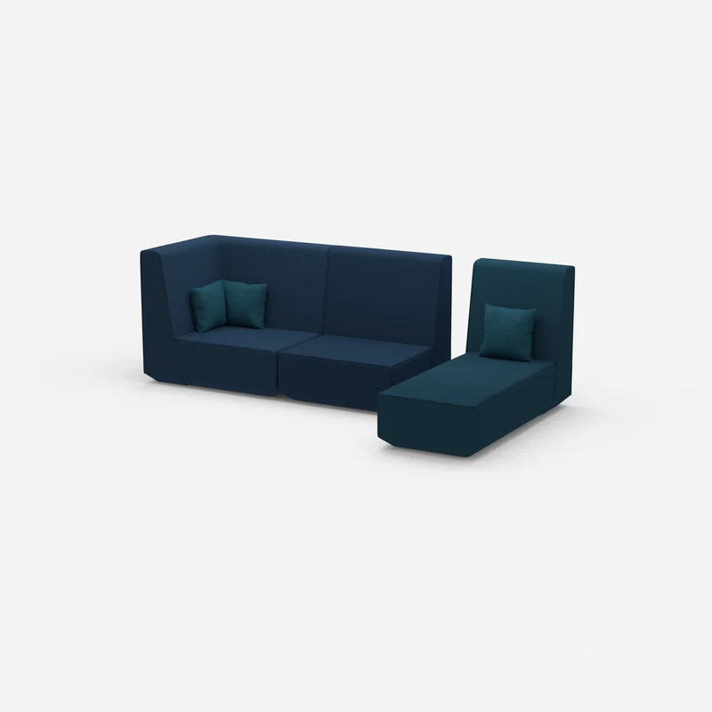 Modulares 2er Sofa mit Recamiere