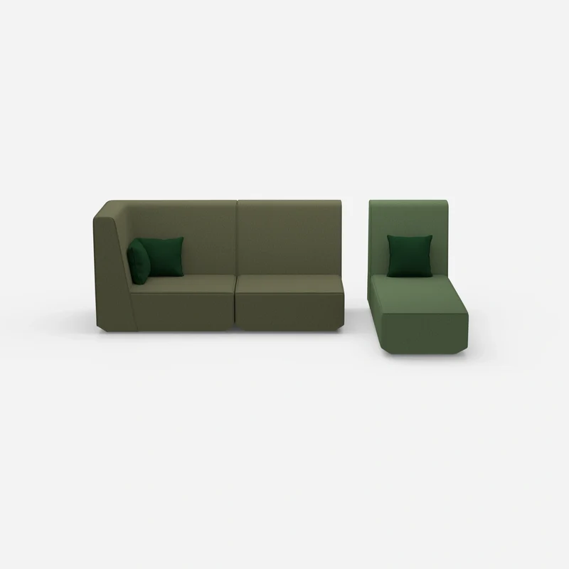 Modulares 2er Sofa mit Recamiere