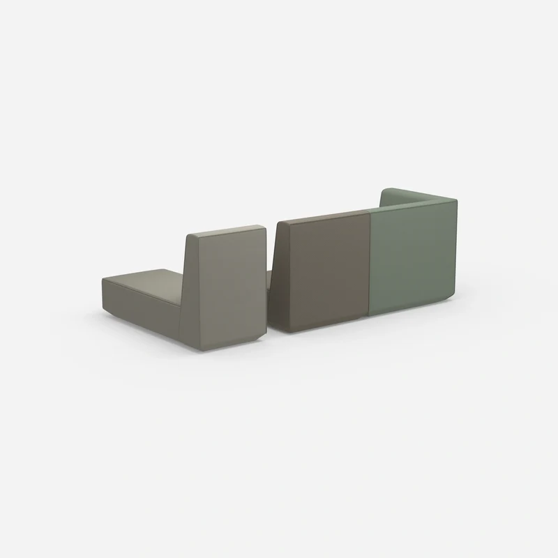 Modulares 2er Sofa mit Recamiere