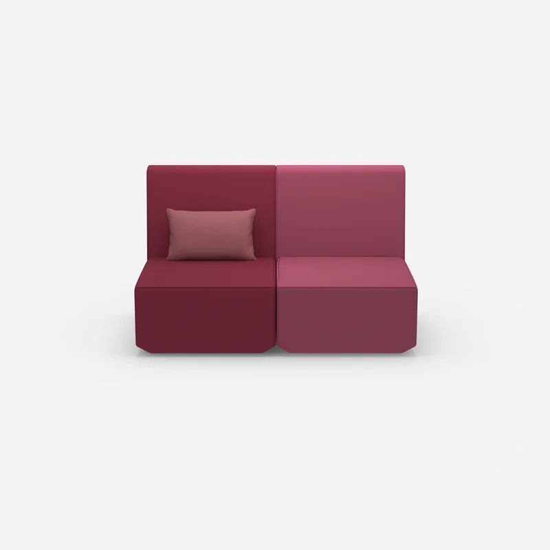 2er Sofa rosa mit hohem Rücken