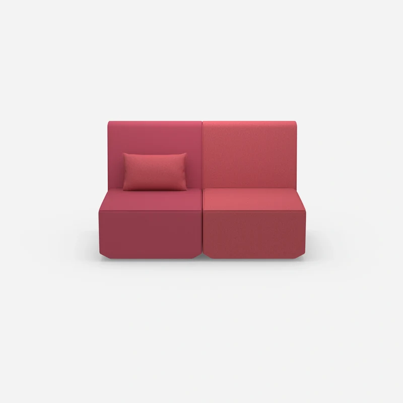 2er Sofa rosa mit hohem Rücken