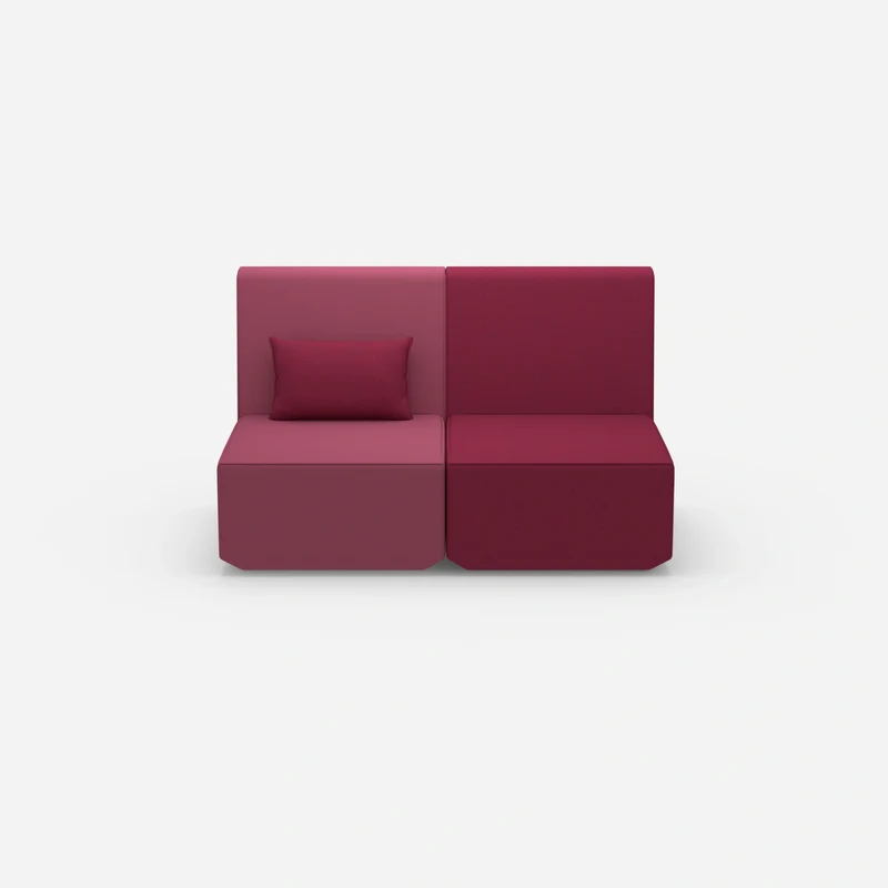 2er Sofa rosa mit hohem Rücken