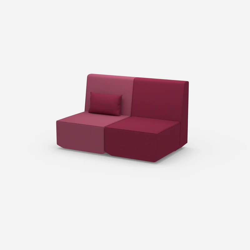 2er Sofa rosa mit hohem Rücken