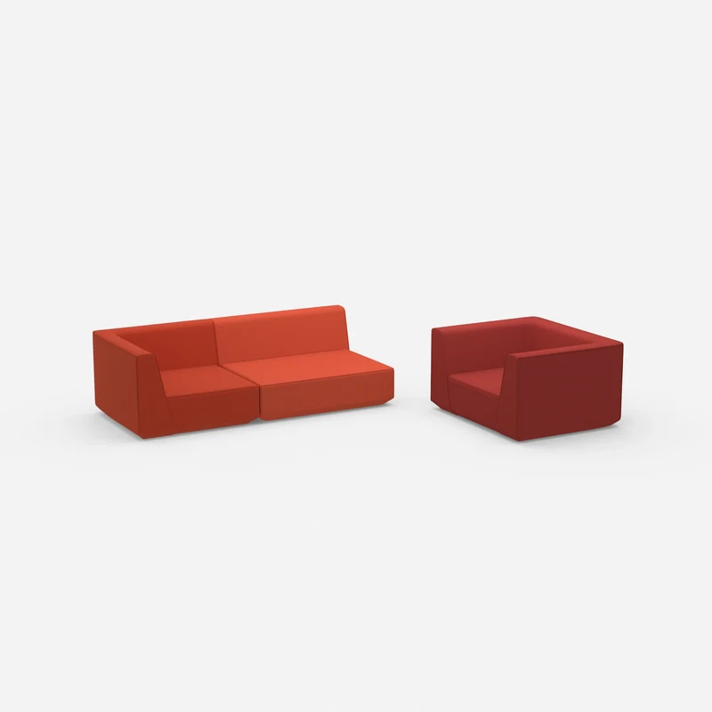 Dreier Sofa mit Sessel