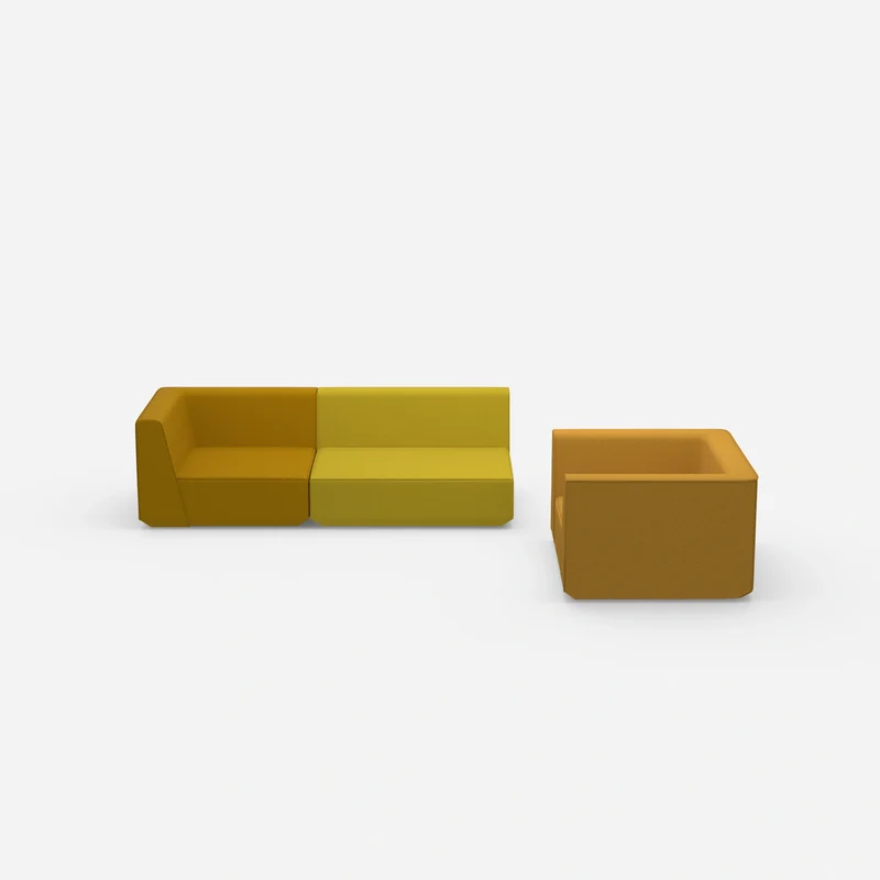 Dreier Sofa mit Sessel