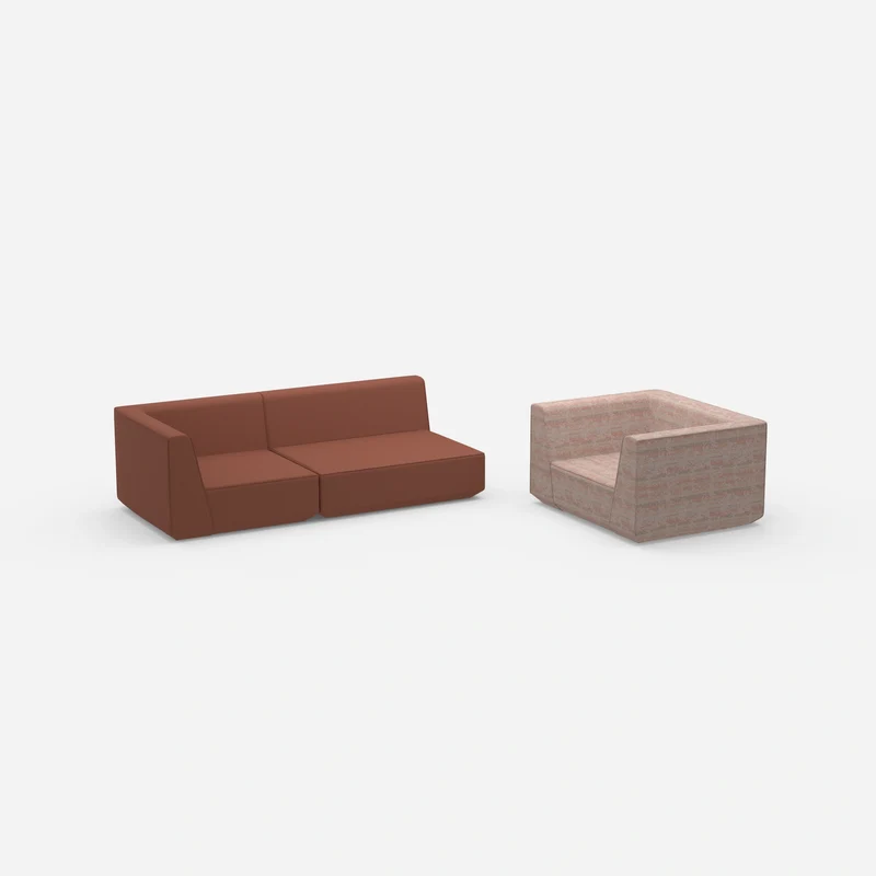 Dreier Sofa mit Sessel