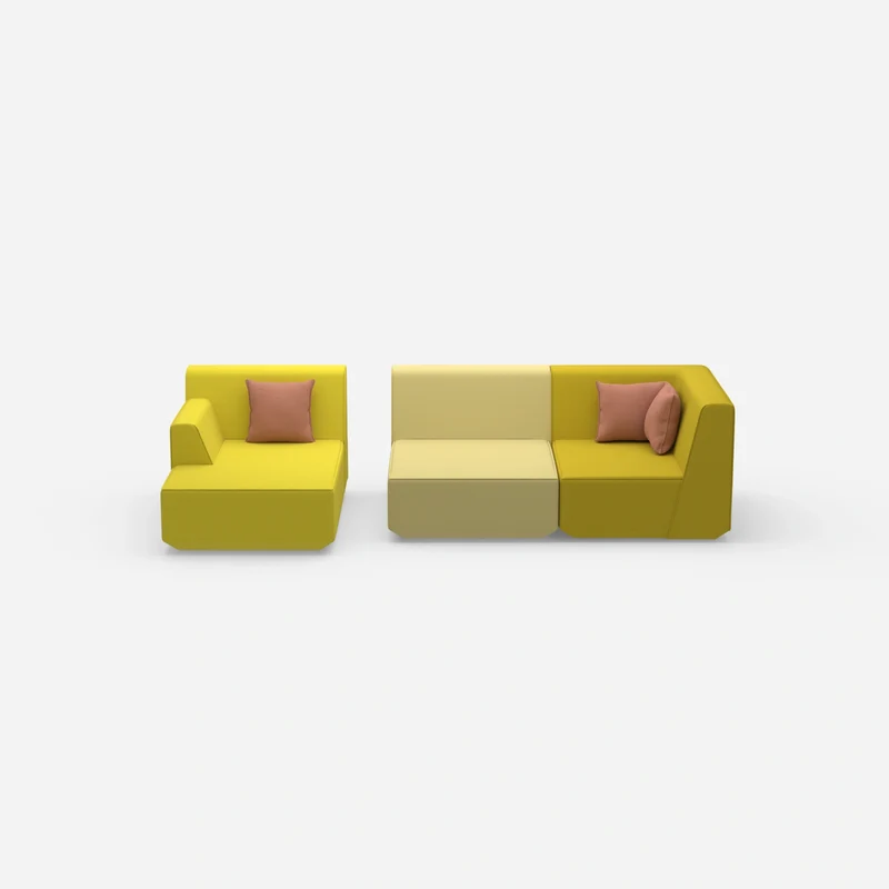 Modulares Sofa für 2 mit Ottomane
