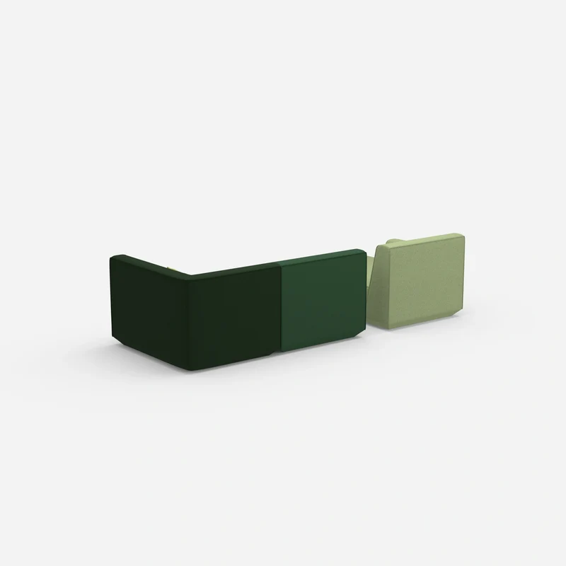 Modulares Sofa für 2 mit Ottomane