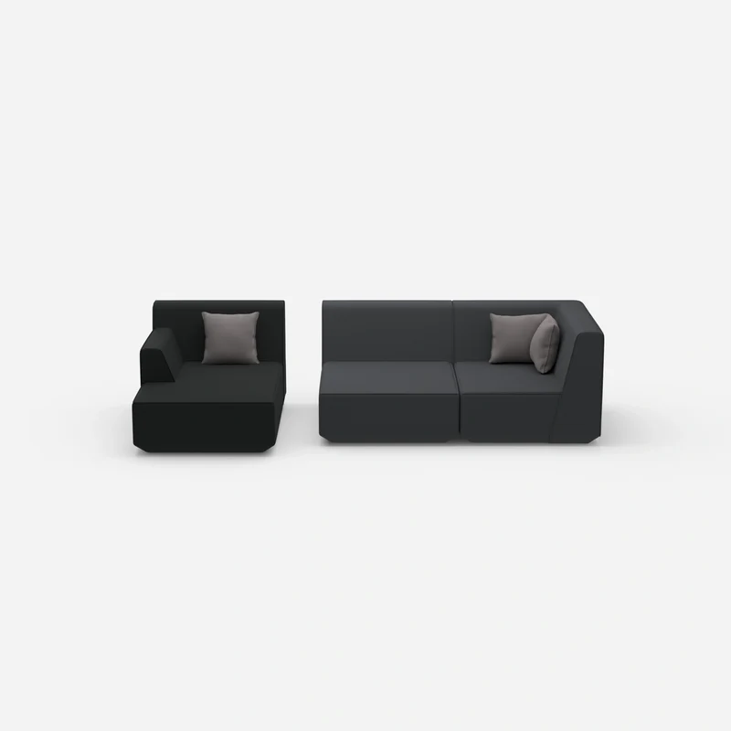 Modulares Sofa für 2 mit Ottomane