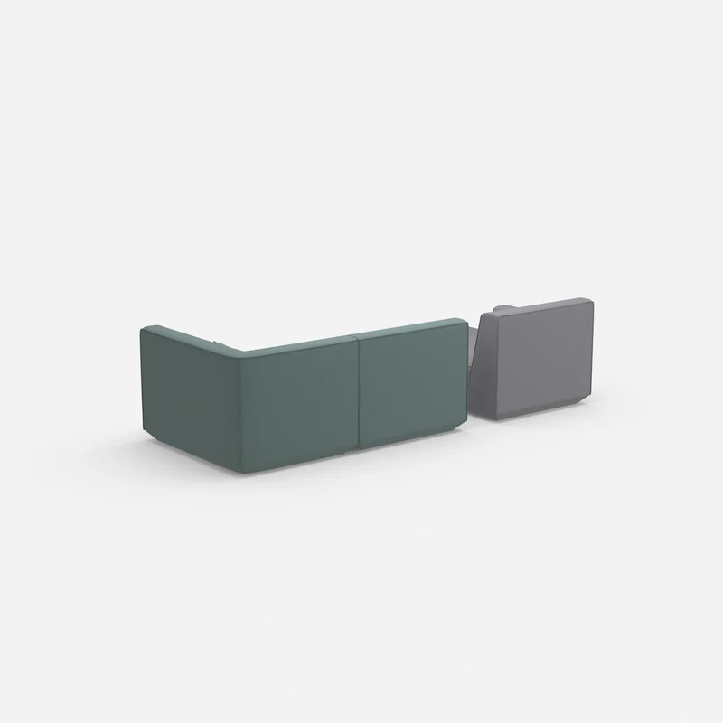Modulares Sofa für 2 mit Ottomane
