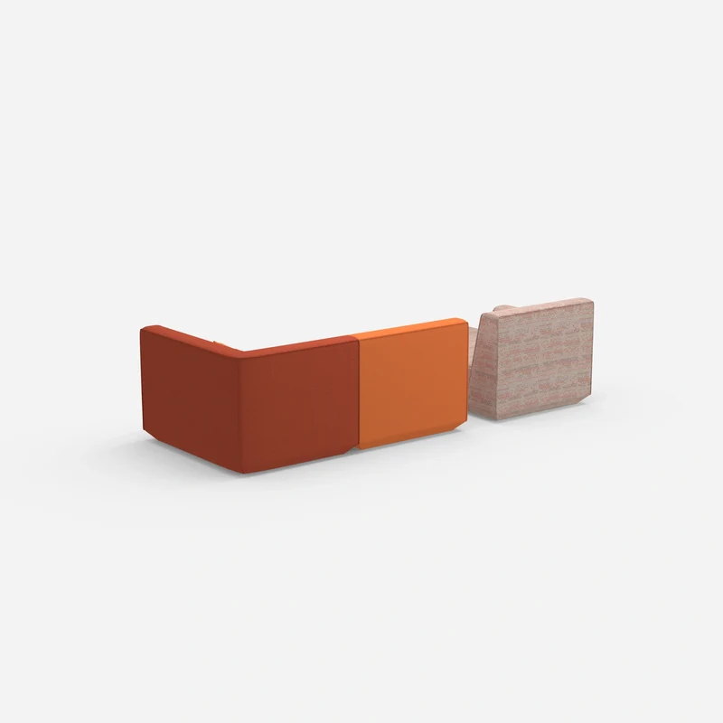 Modulares Sofa für 2 mit Ottomane