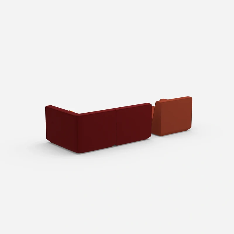 Modulares Sofa für 2 mit Ottomane