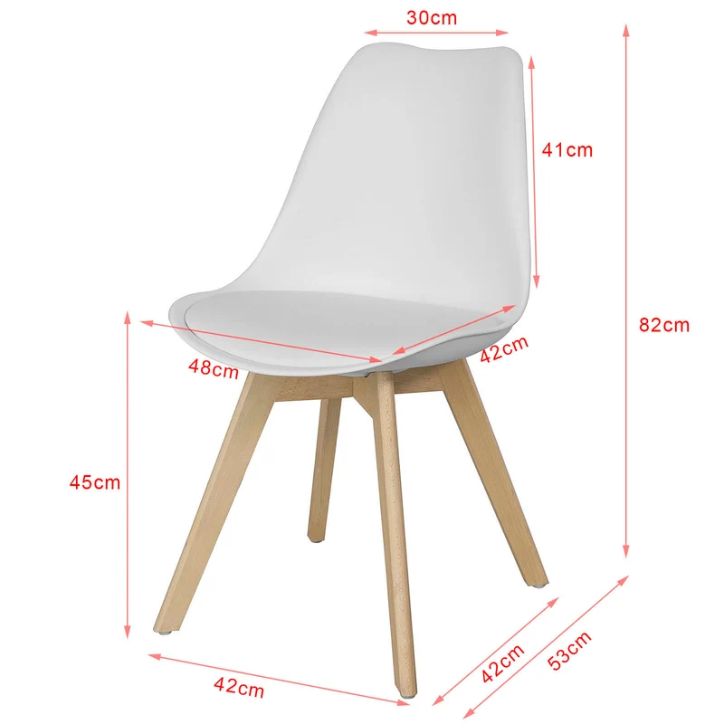SoBuy FST58-W Chaise scandinave de cuisine salle à manger avec assise rembourrée