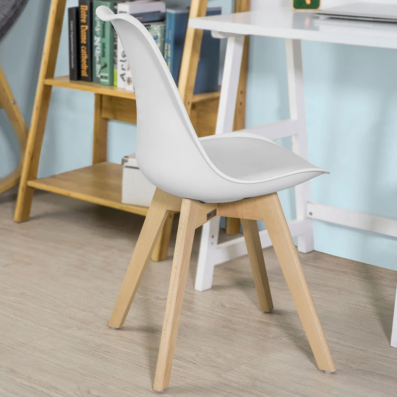 SoBuy FST58-W Chaise scandinave de cuisine salle à manger avec assise rembourrée