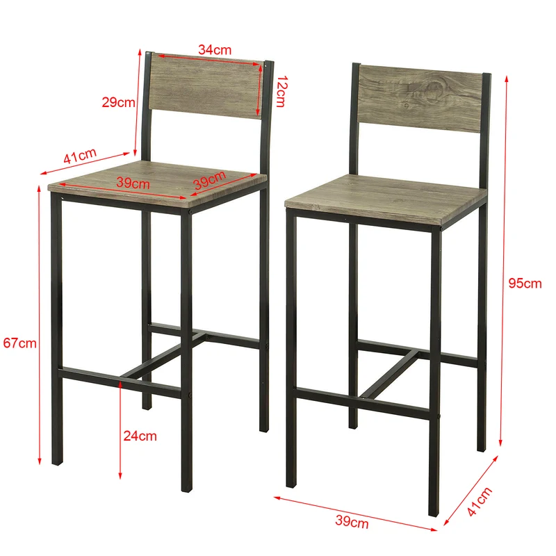 SoBuy FST53-Ax4 Lot de 4 Chaises Tabourets de Bar Cuisine Chaises de Bar, avec Repose-Pieds