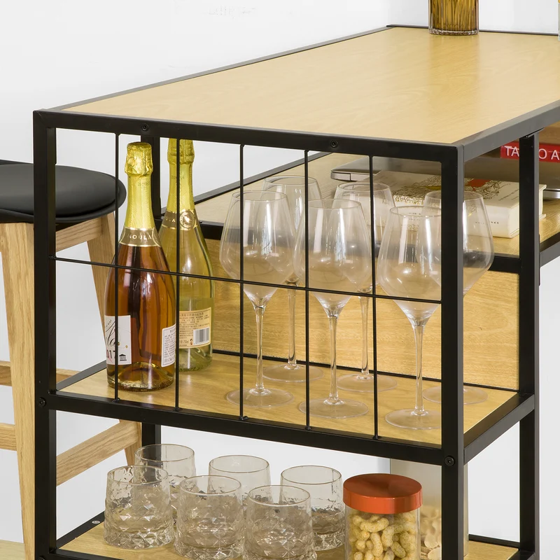 SoBuy OGT39-P Table Haute de Bar Table de Cuisine Mange-Debout Comptoir