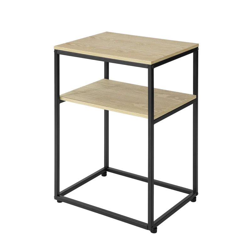 SoBuy FBT94-N Table d'appoint Bout de Canapé Table Basse Table de Chevet à 2 Niveaux Style Industriel