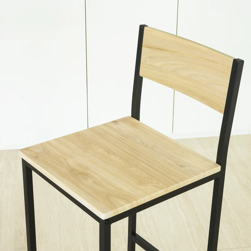 SoBuy OGT03-L-N Lot Table et 2 Chaises de Bar de Style Industriel Ensemble Table de Bar + Tabourets de Bar