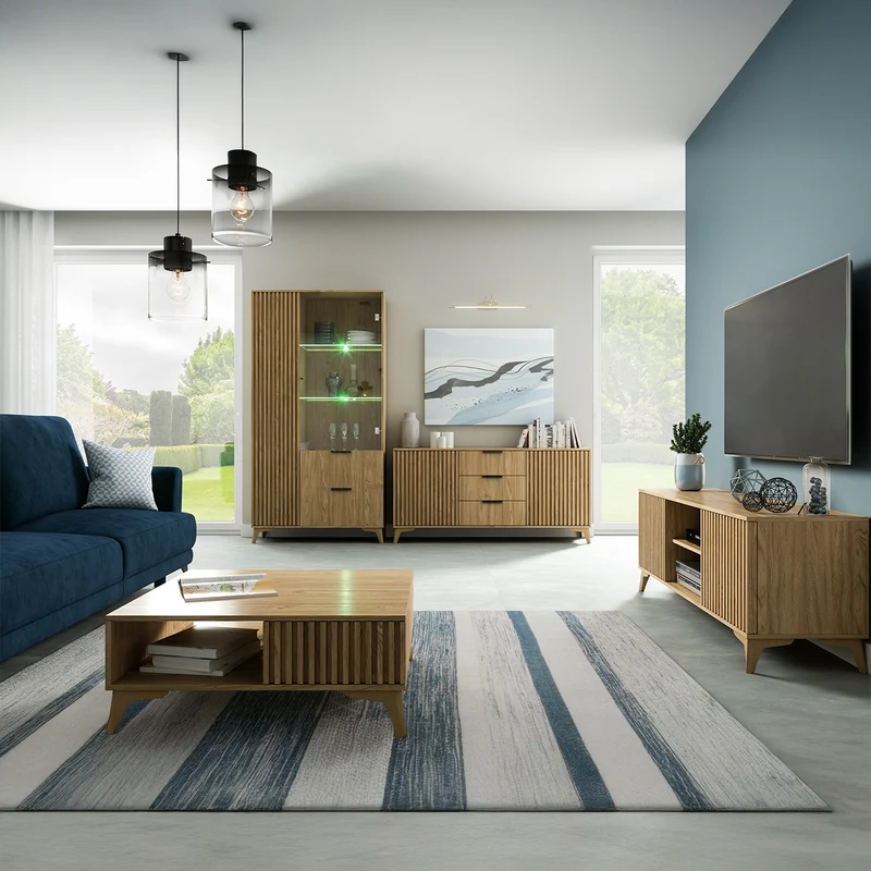 Table basse 1 tiroir 1 niche Esteban Bois