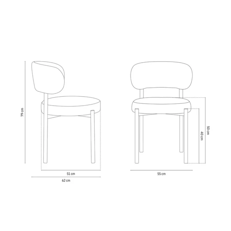 Lot de 2 chaises de salle à manger MICADONI Ponent
