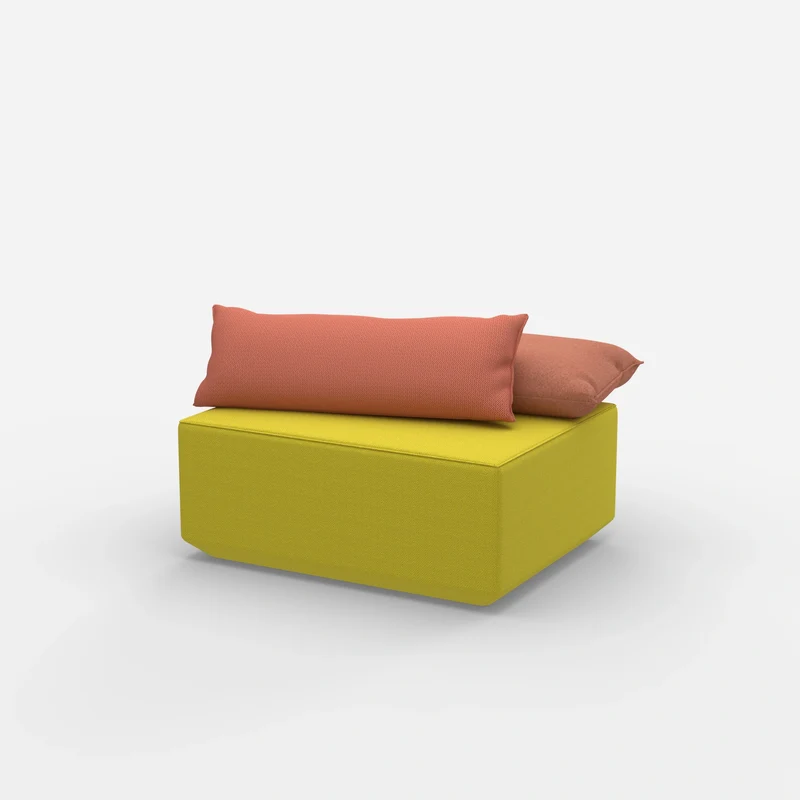 Moderner gelber Pouf