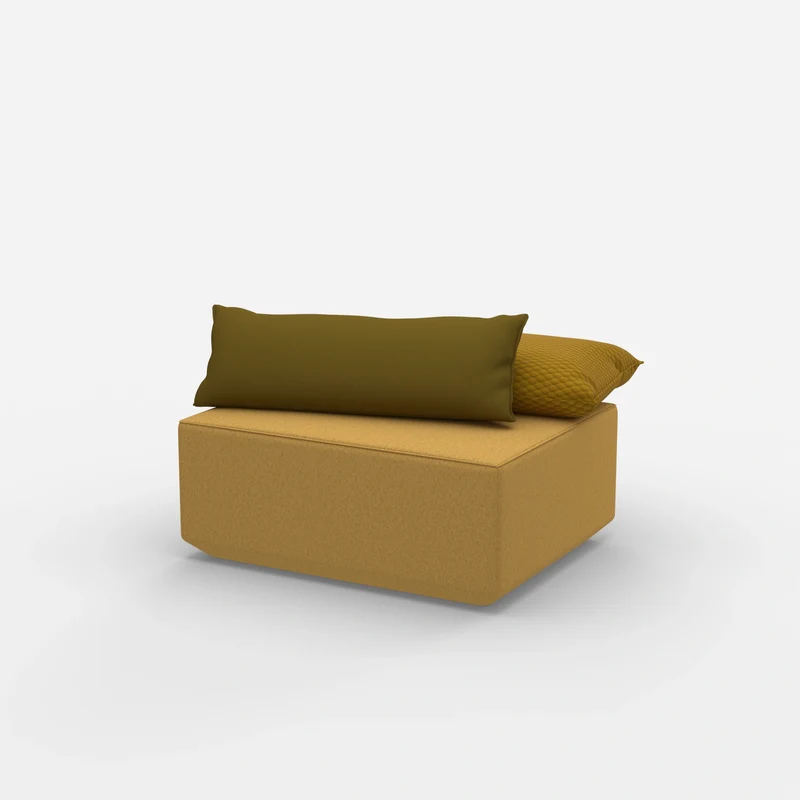 Moderner gelber Pouf