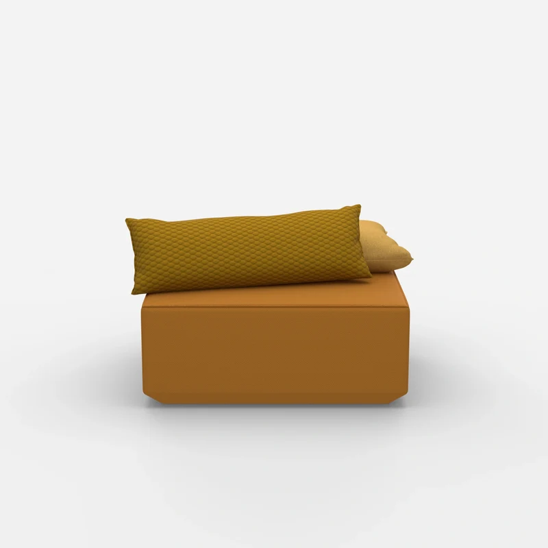 Moderner gelber Pouf