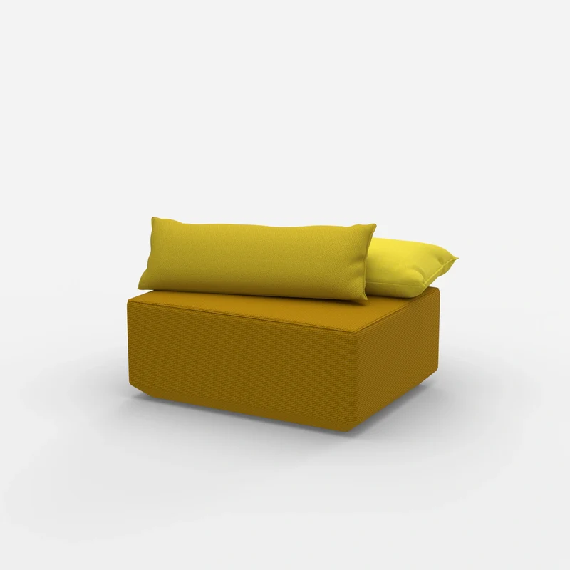 Moderner gelber Pouf