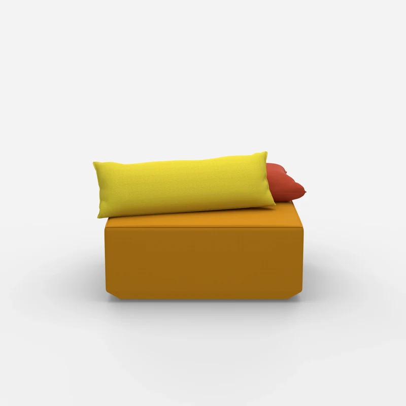 Moderner gelber Pouf