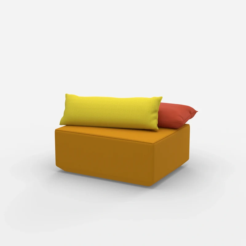 Moderner gelber Pouf