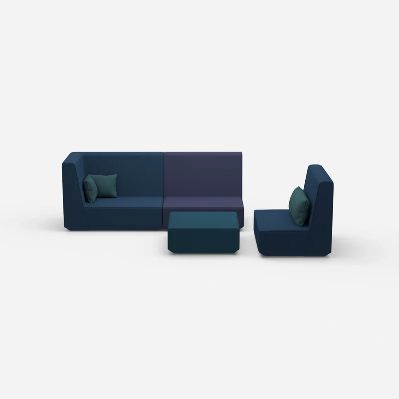 Dreisitzer Sofa mit Sessel