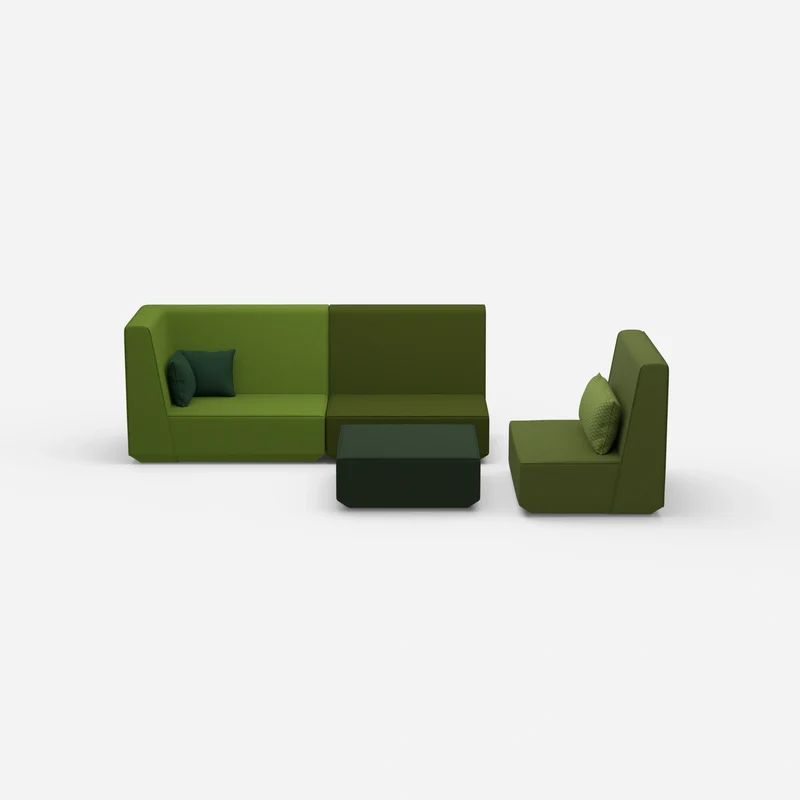 Dreisitzer Sofa mit Sessel