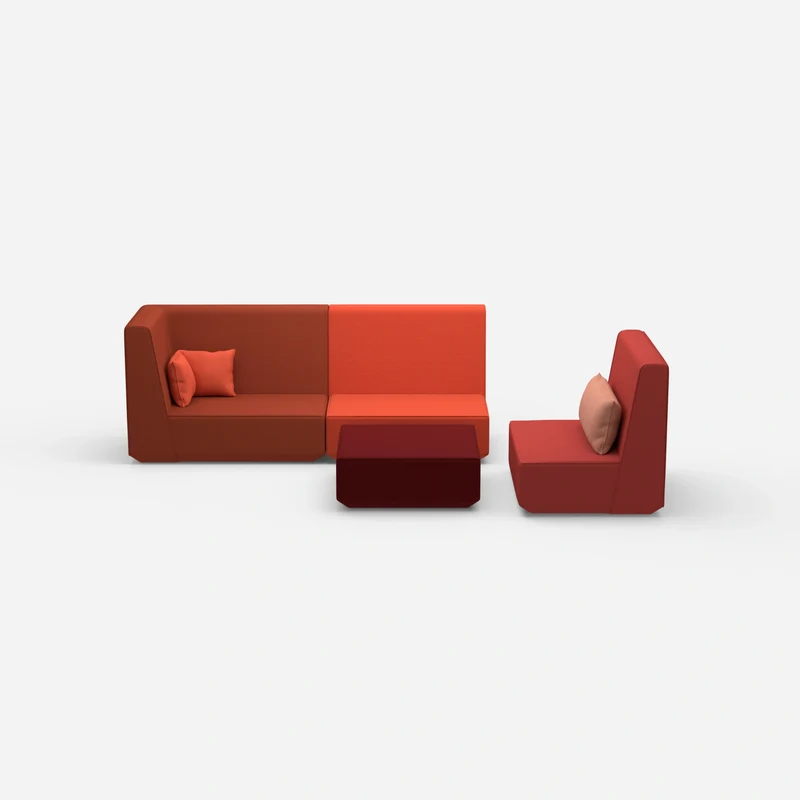 Dreisitzer Sofa mit Sessel