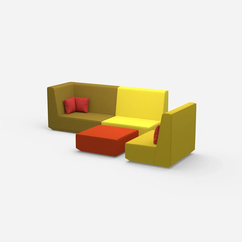 Dreisitzer Sofa mit Sessel