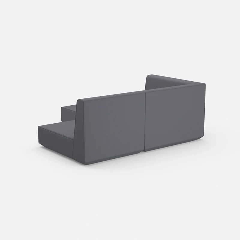 Ecksofa mit tiefer Sitzfläche und hoher Rückenlehne