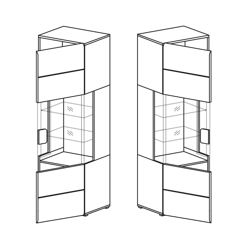 Vitrine 1 porte avec LED Jules Blanc