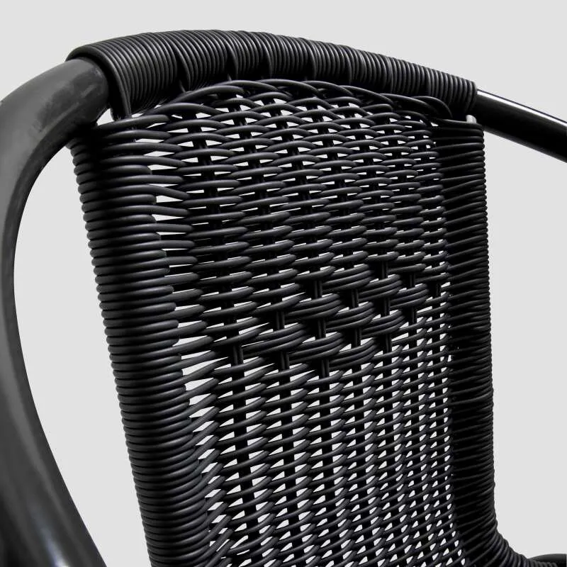 Lot de 4 chaises de jardin OVIALA Saint Germain en aluminium et résine avec accoudoirs